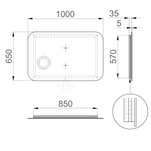 Зеркало SANWERK ULTRA Oko 100*65 LED 2835IR, W-0-S ZU0000162