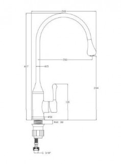 Смеситель для кухни Invena Pingo черный BZ-55-L04-L