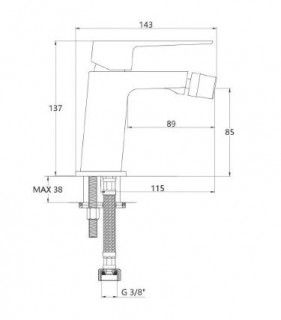 Смеситель для биде Invena Paros черный BB-09-004-A