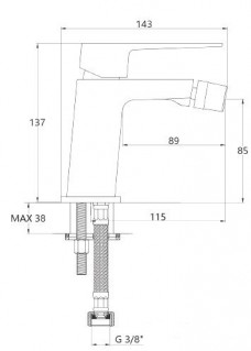 Смеситель для биде Invena Paros BB-09-001-A