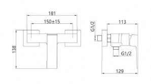 Смеситель для душа Invena Paros BN-09-001-A