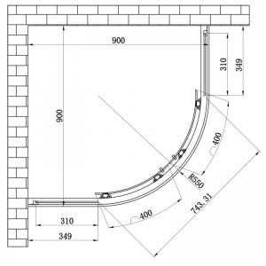 Душевой бокс Lidz MAJATEK SB90x90.BLA.LOW.TR стекло прозр профиль черный