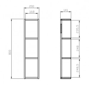 Шкаф настенный Cersanit MODUO 20 дуб K116-023