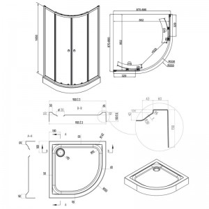 Душевая кабина Qtap Presto WHI1099AP5 90x90 стекло 5 мм Pear с поддоном сифон 90 мм