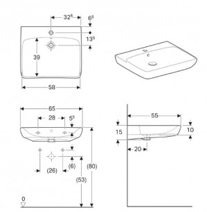 Умывальник Geberit Selnova Comfort 65х55 см 500.292.01.1