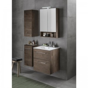 Тумба с умывальником Geberit Selnova Square slim rim 55x50.2x65.2 темный орех 501.234.00.1 фото