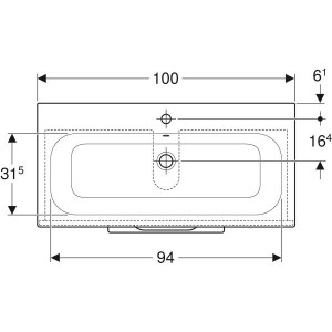 Тумба с умывальником  Geberit Selnova Square slim rim 100x50.2x65.2 см белая 501.244.00.1