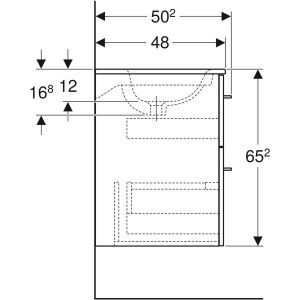 Тумба с умывальником  Geberit Selnova Square slim rim 100x50.2x65.2 см белая 501.244.00.1