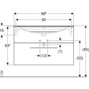 Тумба с умывальником  Geberit Selnova Square slim rim 100x50.2x65.2 см лава матовый 501.245.00.1