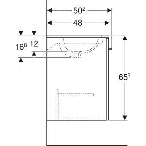 Тумба с умывальником  Geberit Selnova Square slim rim 100x50.2x65.2 см темный орех 501.262.00.1