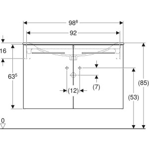 Тумба с умывальником  Geberit Selnova Square slim rim 100x50.2x65.2 см темный орех 501.262.00.1