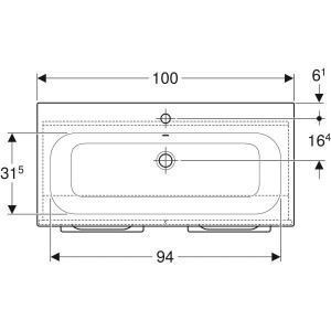 Тумба с умывальником  Geberit Selnova Square slim rim 100x50.2x65.2 см темный орех 501.262.00.1