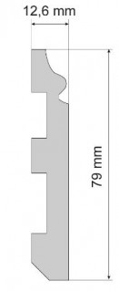 Плинтус Cezar Elegance W-LS-LPC-07-101-200 79х12.6х2000 мм дюрополимер белый матовый