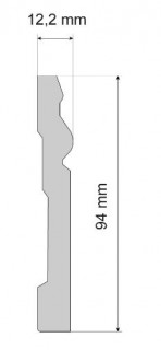Плинтус Cezar Elegance W-LS-LPC-08-101-200 94х12.2х2000 мм дюрополимер 
белый матовый