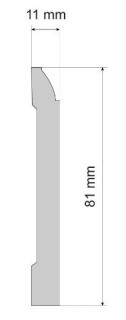 Плинтус Cezar Elegance W-LS-LPC-15-101-200 81х11х2000 мм дюрополимер белый матовый