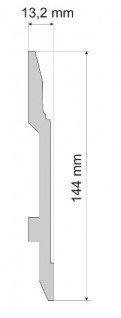 Плинтус Cezar Elegance W-LS-LPC-25-101-200 144х13.2х2000 мм дюрополимер белый матовый