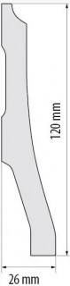 Плинтус Cezar Elegance W-LS-LPC-34-101-244 120х26х2440 мм дюрополимер белый матовый