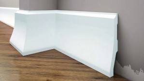 Плинтус Cezar Elegance W-LS-LPC-34-101-244 120х26х2440 мм дюрополимер белый матовый фото