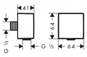 Шланговое подсоединение для душа Hansgrohe FixFit Square белый матовый 26455700