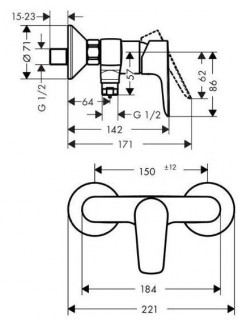 Смеситель для душа Hansgrohe Talis E белый матовый 71760700