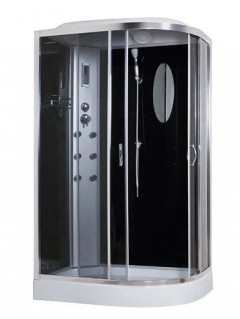 Гидробокс Sansa 8890 D/15-L сатин, стекло серое/черное с КПУ, 
1200х800х150х2150 мм фото