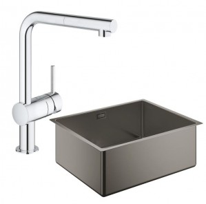 Набор Grohe EX Sink 31574AL0 кухонная мойка K700 540 x 440 мм + смеситель Grohe Minta 32168000 фото