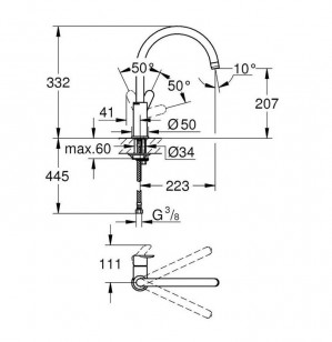 Набор Grohe EX Sink 31562SD0 набор кухонная мойка K200 + смеситель BauEdge 31367000