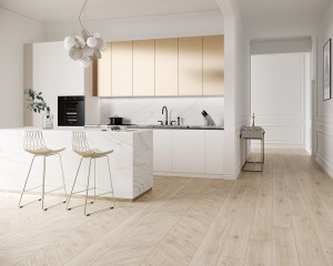 Грес My Way Heartwood 9.8х59.8 Chevron Latte левый интерьер