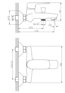 Смеситель для ванны Imprese STRELA f03208301AA