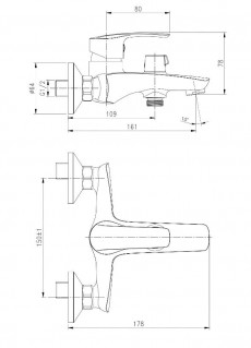 Смеситель для ванны Imprese FLORENC f03208401AA