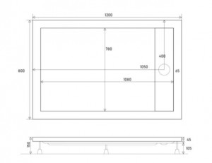 Душевой поддон Shower DROP DR0-8992 120x80 акриловый с трапом