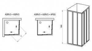 Душевая кабина Ravak ASRV3-80 198 белая+прозрачное стекло (1 половинка) 15V401R2Z1