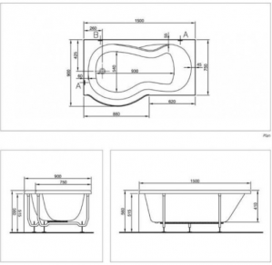 Ванна акриловая Koller Pool Euphoria 150х90 L без ножек