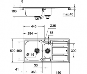 Кухонная мойка Grohe Sink K400 31567SD0