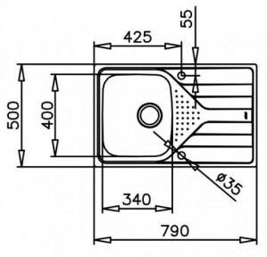 Кухонная мойка Teka UNIVERSE 45 1B 1D 115110015