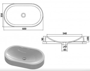 Умывальник Snail Олимпия 600х350 мм