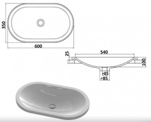 Умывальник Snail Гера 600х350 мм