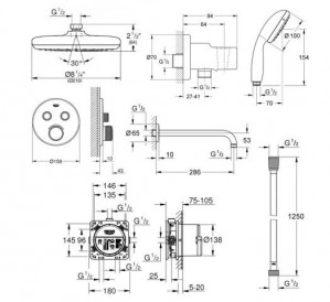 Душевая система GROHE GROHTHERM SMARTCONTROL 34614SC0