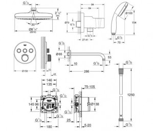 Душевая система GROHE GROHTHERM SMARTCONTROL 34614SC2