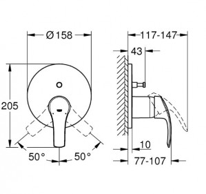 Душевая система скрытого монтажа GROHE EUROSMART 26416SC3