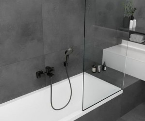 Смеситель для ванны Hansgrohe Vernis Shape черный матовый 71450670