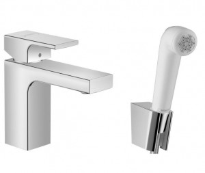 Смеситель для умывальника Hansgrohe Vernis Shape 100 с гигиенической лейкой хром 71216000 фото