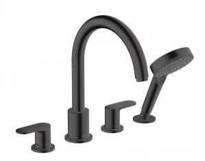 Смеситель на край ванны Hansgrohe Vernis Blend на 4 отверстия черный матовый 
71456670 фото