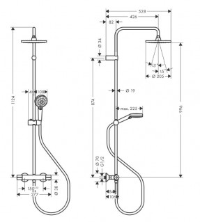 Душевая система Hansgrohe Vernis Blend Showerpipe 200 1jet с термостатом хром 26276000