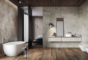 Грес Opoczno Quenos 59.8x119.8 Grey интерьер