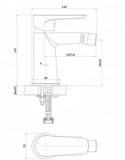 Смеситель для биде Cersanit Moduo S951-370