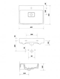 Раковина Cersanit Virgo 60 мебельная K118-006