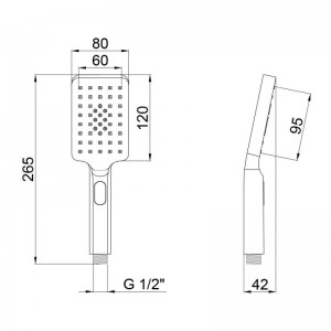 Лейка для ручного душа Qtap A121N3KBB схема