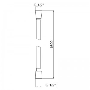 Душевой шланг Qtap Hadice PVC160B схема