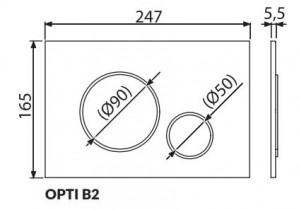 Кнопка смыва Cersanit Opti B2 хром блестящий K97-498 схема